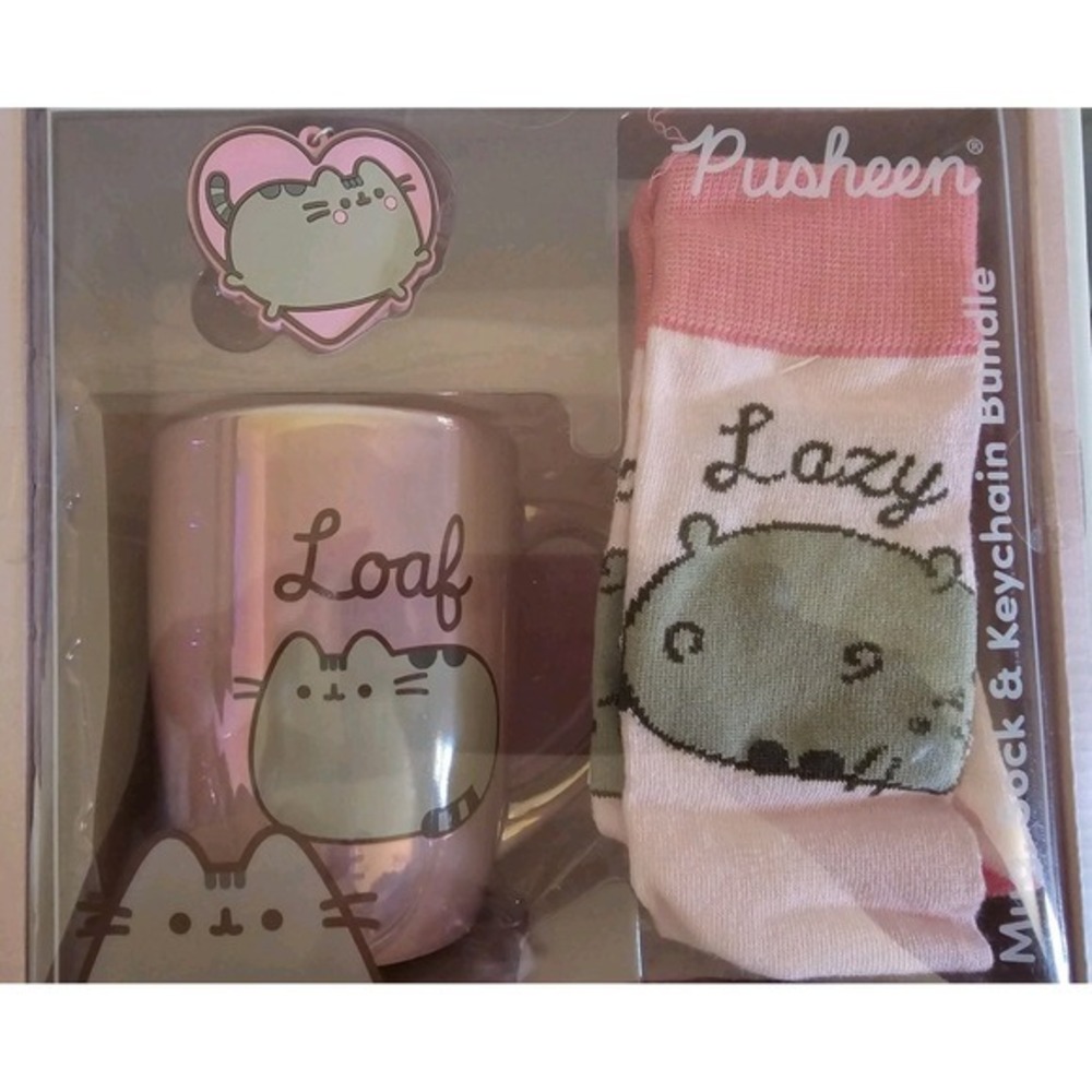Pusheen Cat Mug, Socks & Keychain Bundle Pink Gift Set New Limited Edition‎ 2025